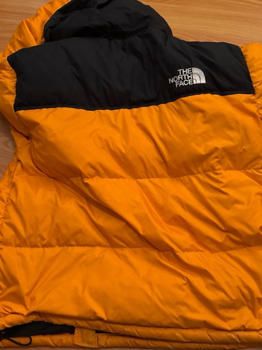 The North Face Men's Hooded Two-Tone Puffer Jacket - Yellow/Black